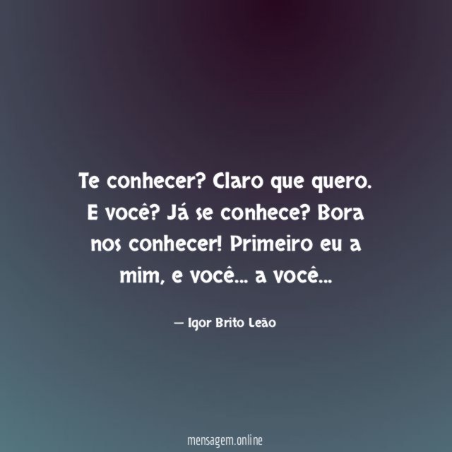 Te conhecer