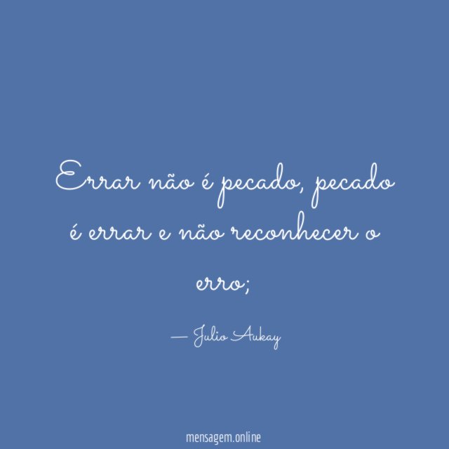 Errar não é pecado