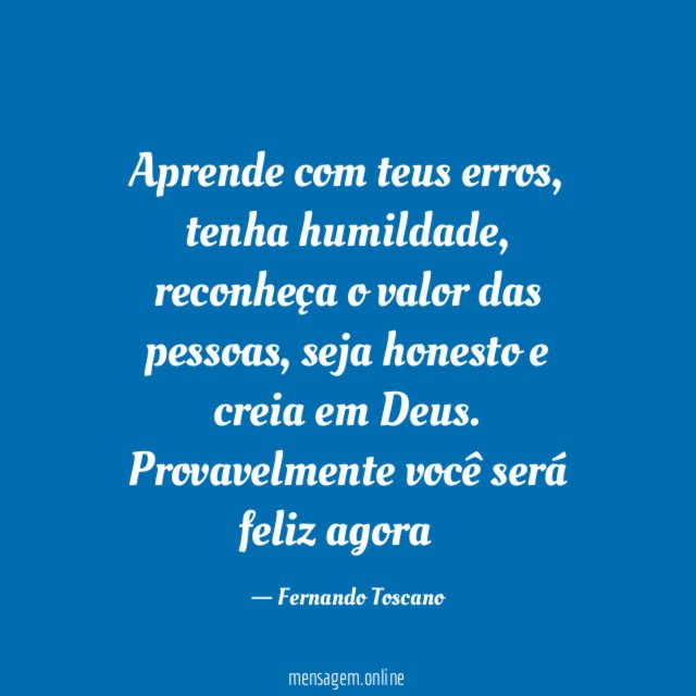 Aprende com teus erros