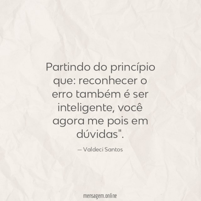 Partindo do princípio que