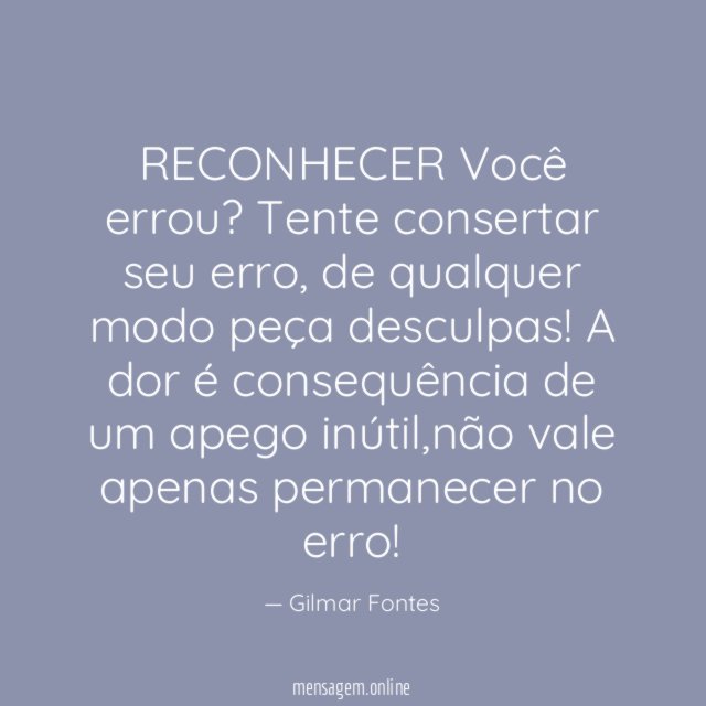 RECONHECER Você errou
