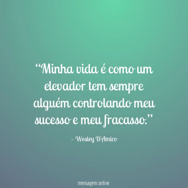 Minha vida é como um elevador tem sempre