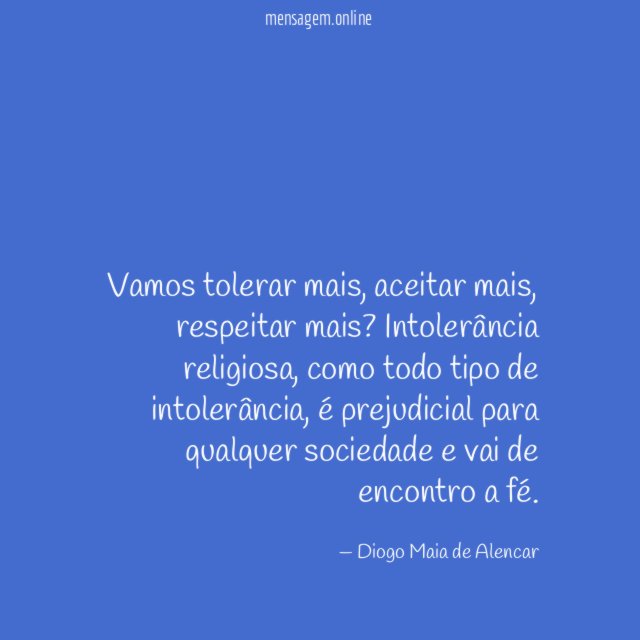 Vamos tolerar mais