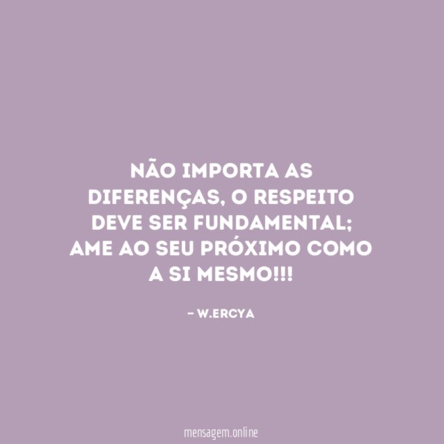 Não importa as diferenças