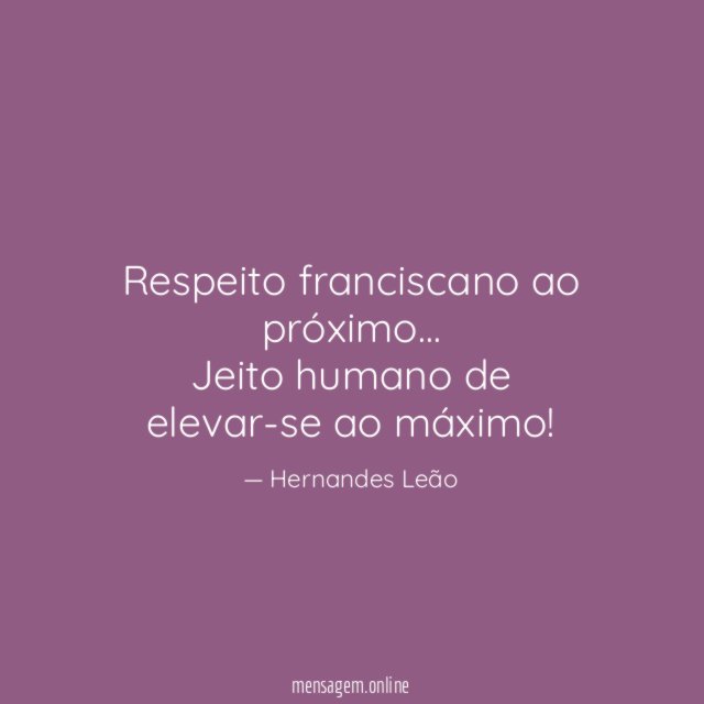 Respeito franciscano ao próximo