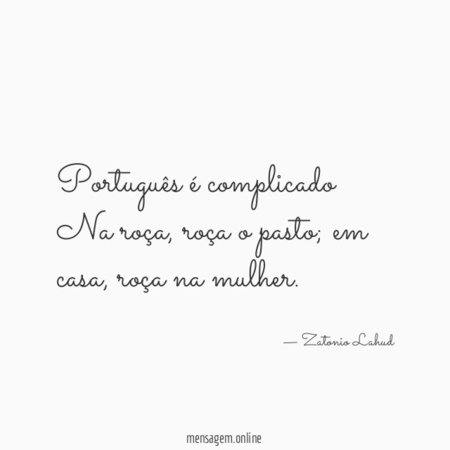 Português é complicado