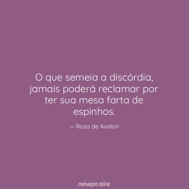 O que semeia a discórdia