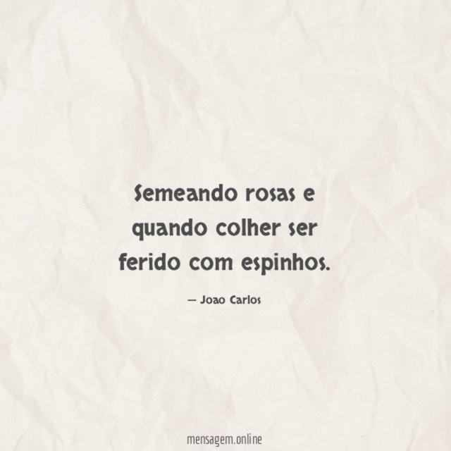 Semeando rosas e quando colher ser ferido com espinhos