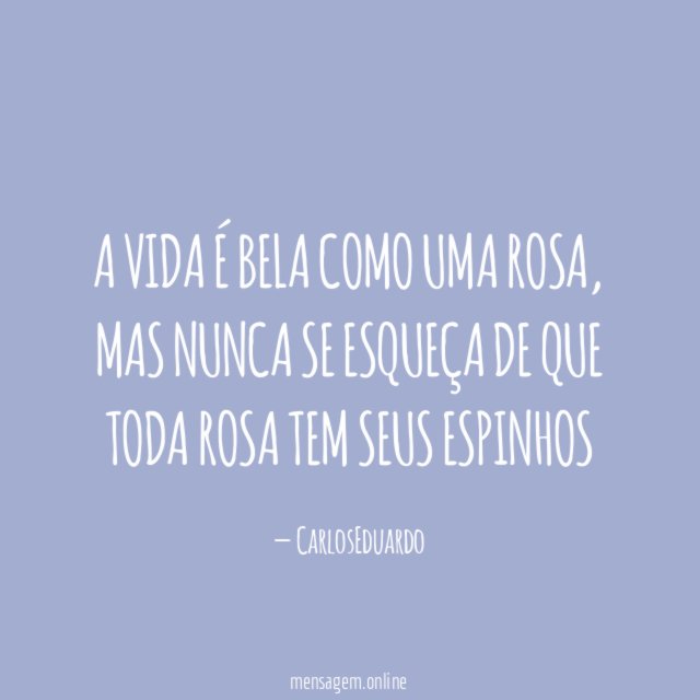 A VIDA É BELA COMO UMA ROSA