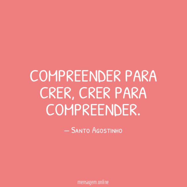 Compreender para crer