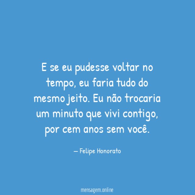 E se eu pudesse voltar no tempo
