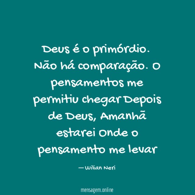 Deus é o primórdio