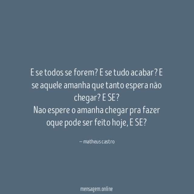 E se todos se forem