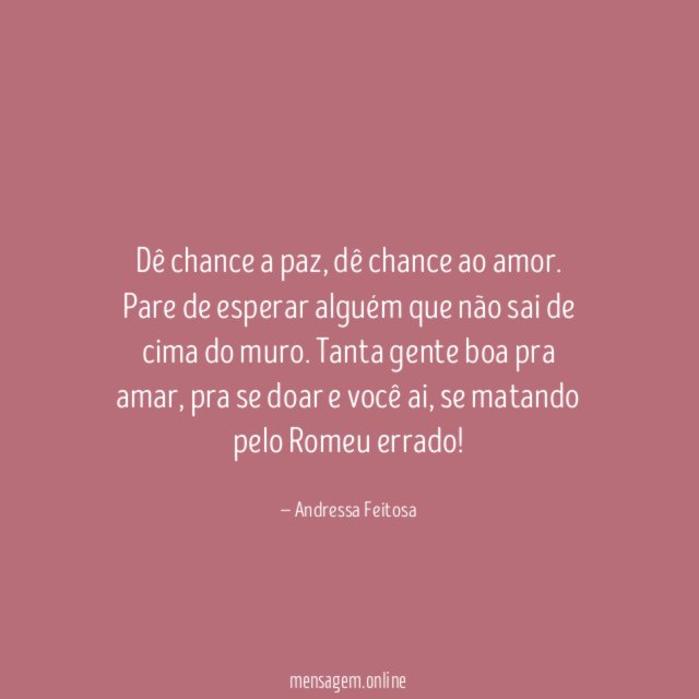 dê chance a paz