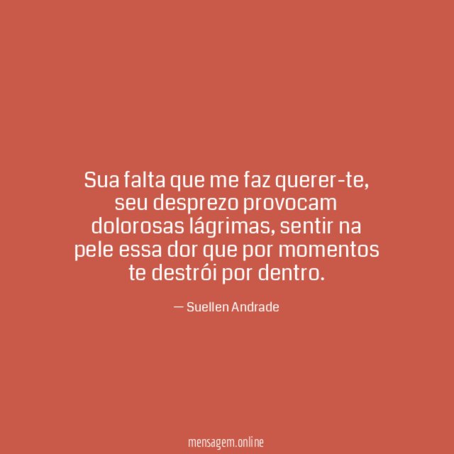 Sua falta que me faz querer-te
