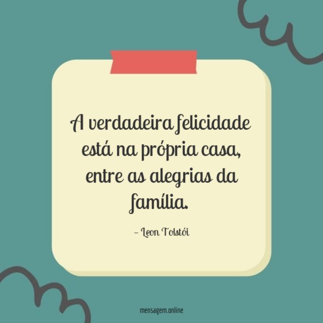A verdadeira felicidade está na própria casa