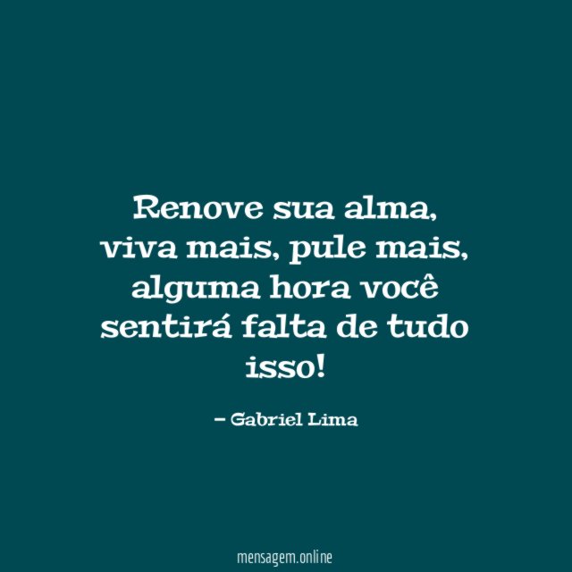 Renove sua alma