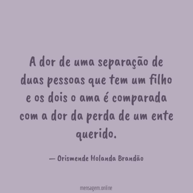 A dor de uma separação de duas pessoas