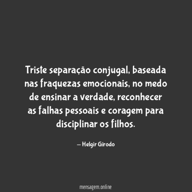Triste separação conjugal