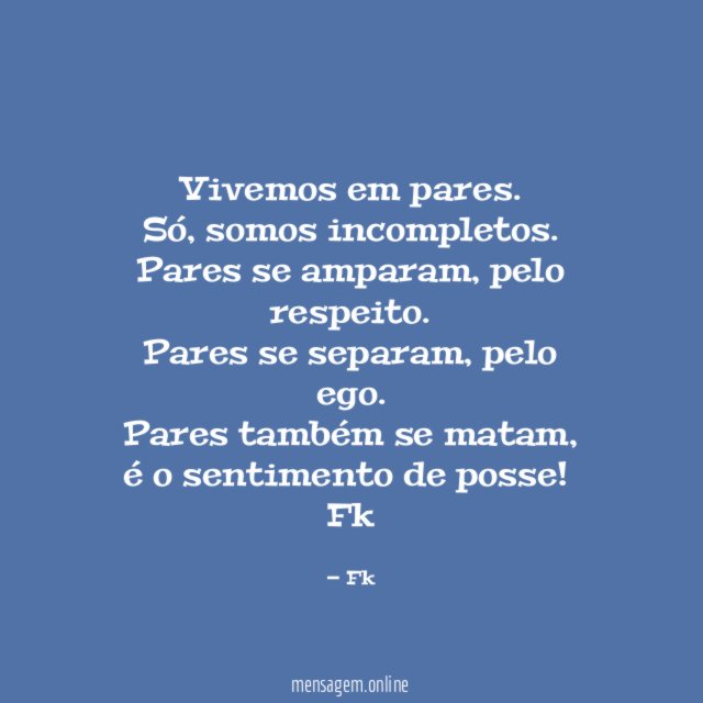 Vivemos em pares