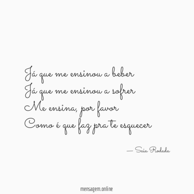 Já que me ensinou a beber Já que me