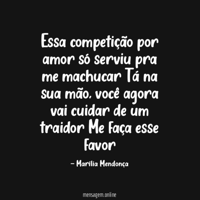Essa competição por amor só serviu pra me