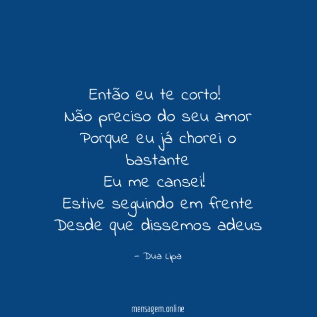 Então eu te corto