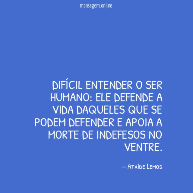 Difícil entender o ser humano