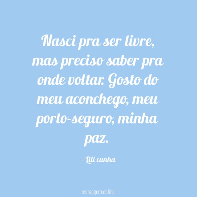 Nasci pra ser livre