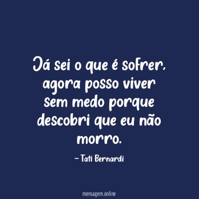Já sei o que é sofrer