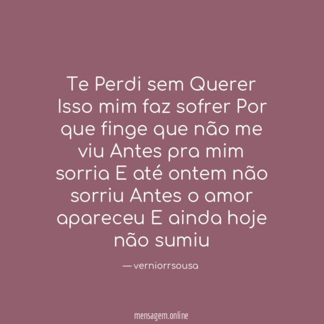 Te Perdi sem Querer