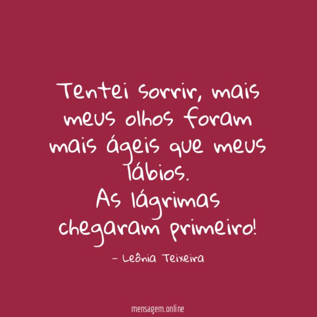 Tentei sorrir