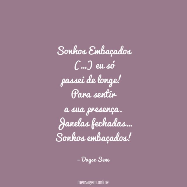 Sonhos Embaçados
