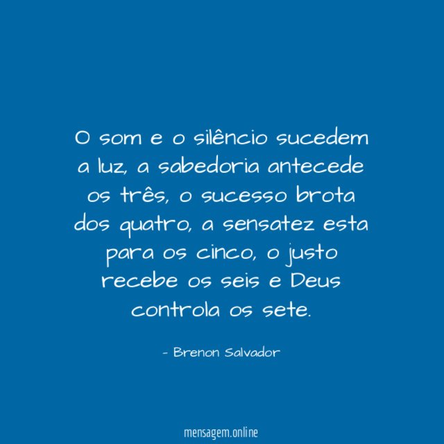 O som e o silêncio sucedem a luz