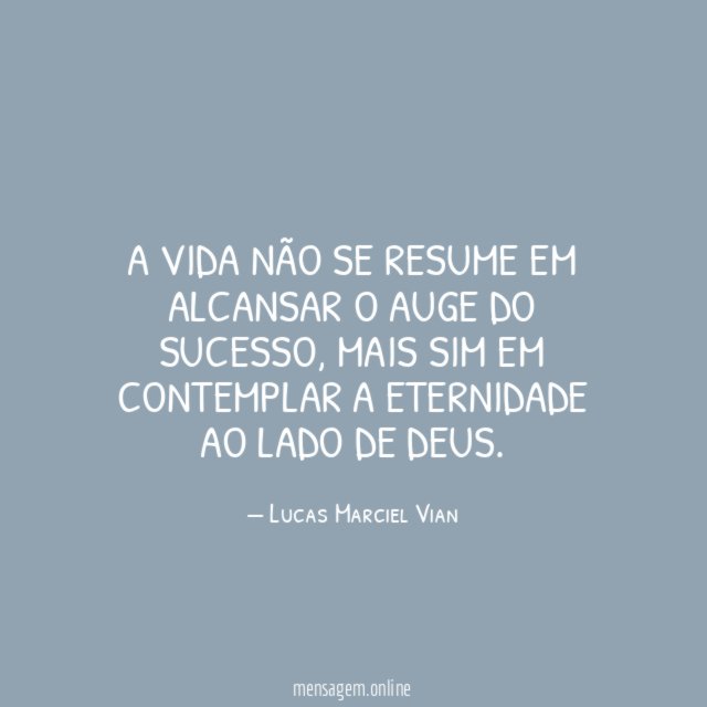 A vida não se resume em alcansar o auge do sucesso