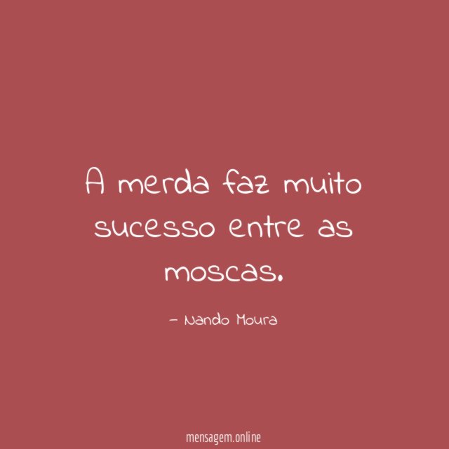 A merda faz muito sucesso entre as moscas