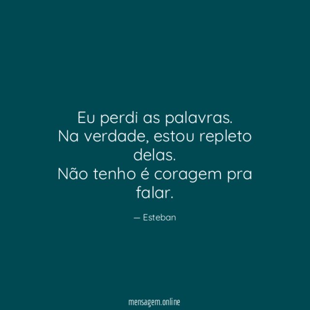 Eu perdi as palavras