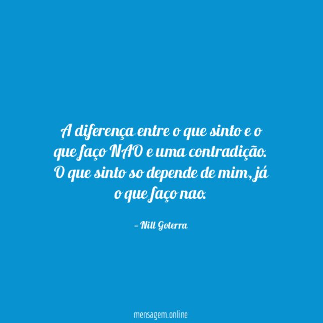 A diferença entre o que sinto