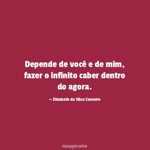 Depende de você e de mim