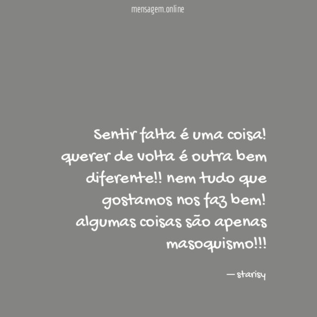 Sentir falta é uma coisa
