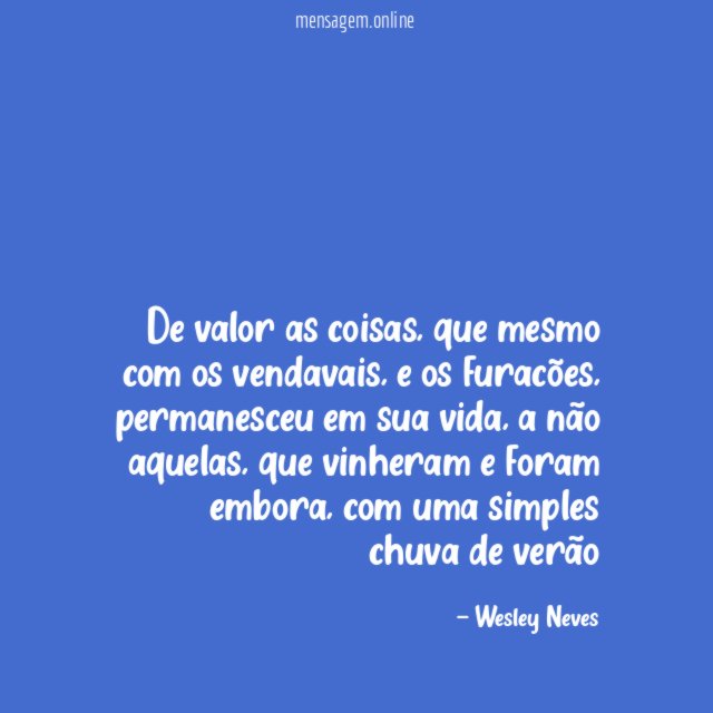 De valor as coisas