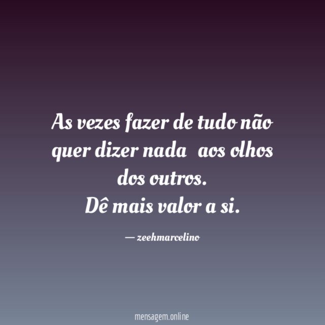 As vezes fazer de tudo não quer dizer nada