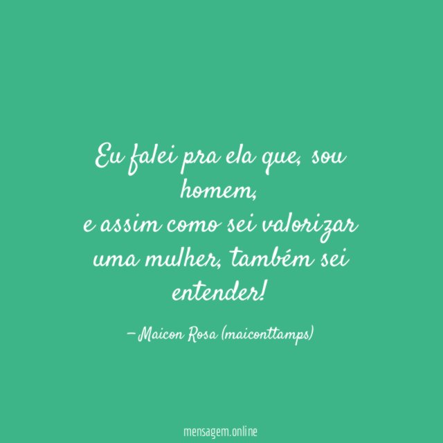 Eu falei pra ela que