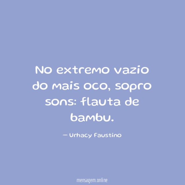No extremo vazio do mais oco