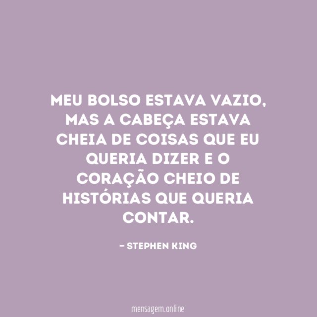 Meu bolso estava vazio