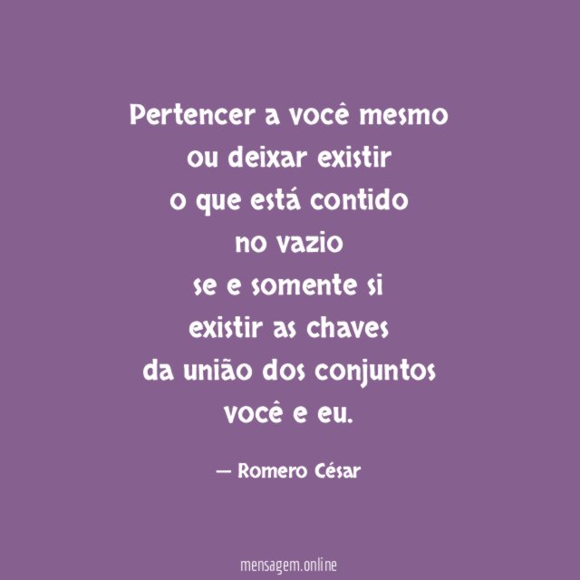 Pertencer a você mesmo ou deixar existir o que está