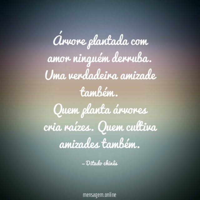 Árvore plantada com amor ninguém derruba