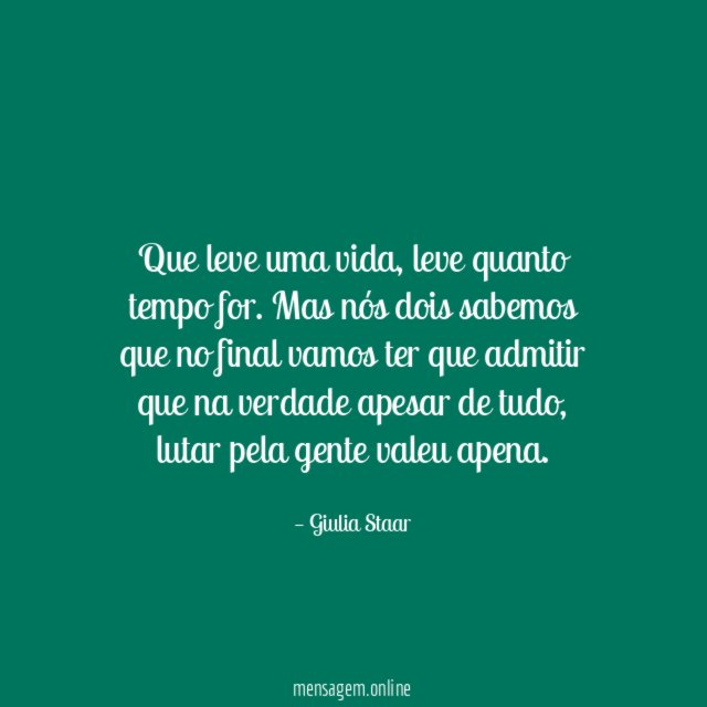 Que leve uma vida