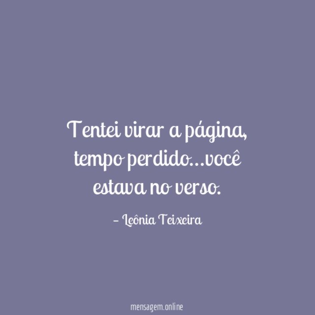 Tentei virar a página