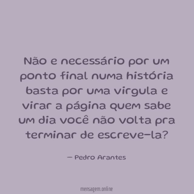 Não e necessário por um ponto final numa